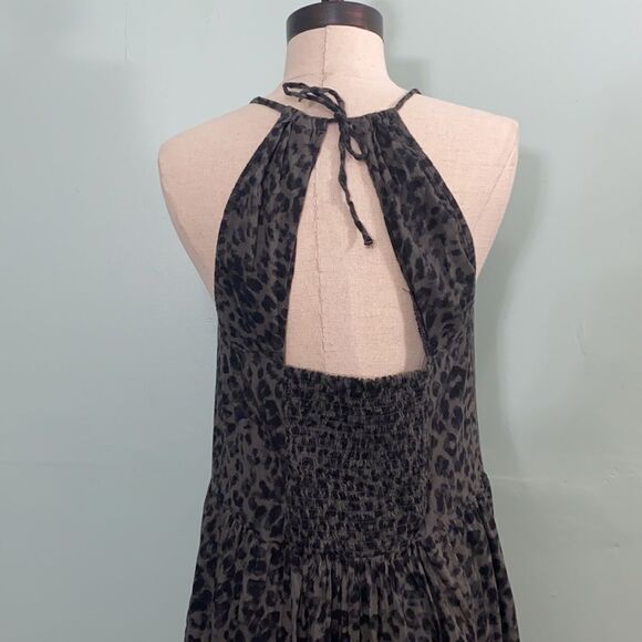 Old Navy Cheetah Grey Halter Tiered Maxi Dress - Picture 5 of 6